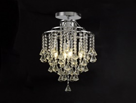 Inina Polished Chrome Crystal Ceiling Lights Diyas Flush Crystal Fittings